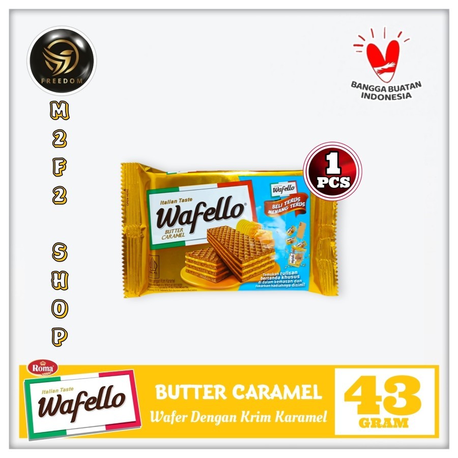 

Roma Wafer Wafello Butter Caramel | Krim Karamel - 43 gr (Kemasan Satuan)