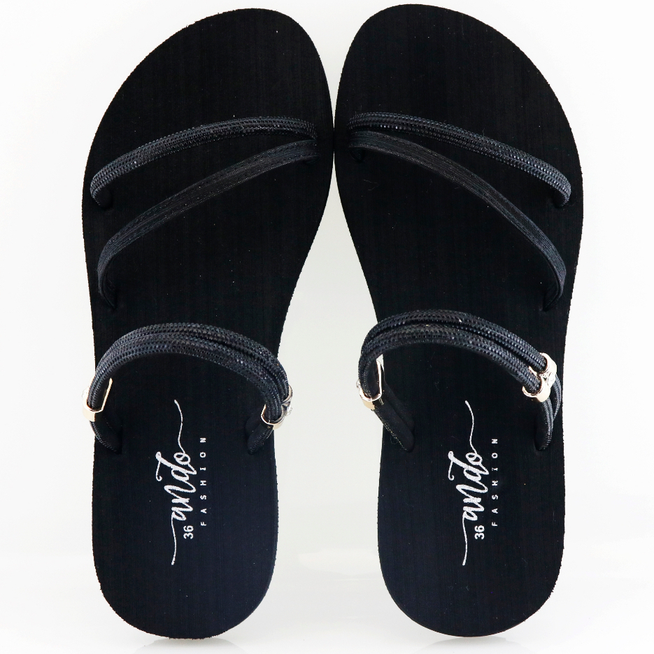 NEW Ando Berliana Hitam - Sandal Strap Wanita Ando Surabaya