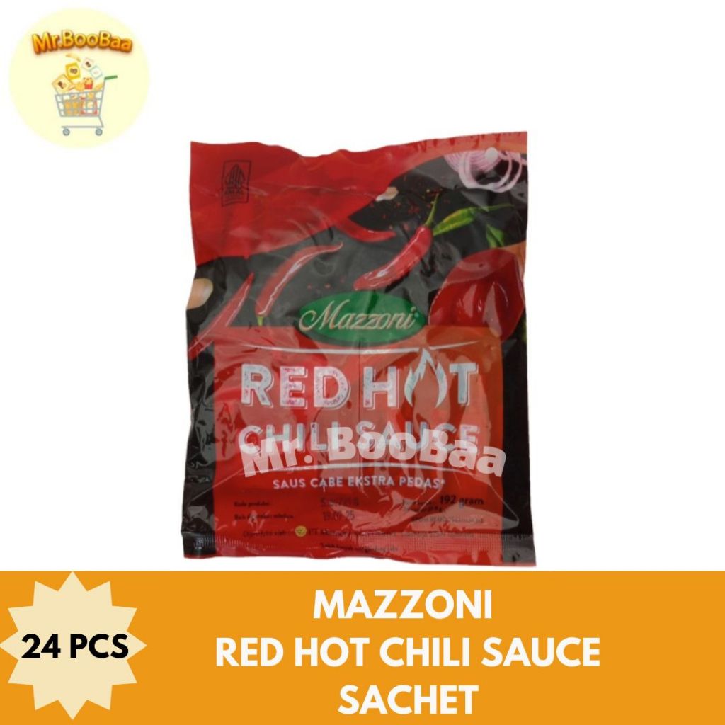 

Mazzoni Red Hot Chili Sauce Sachet 8 Gram isi 24 Pcs