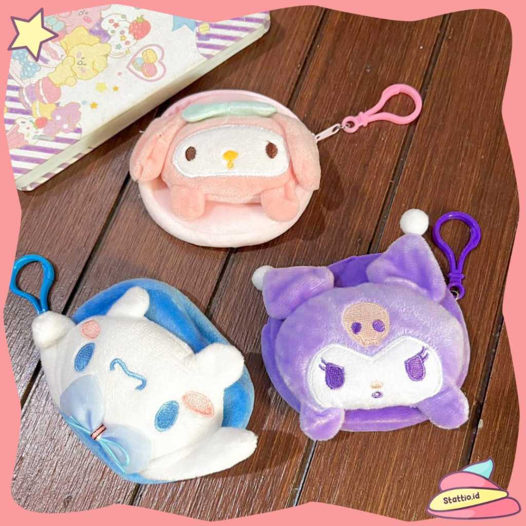 

Dompet Koin Plushy Sanrio Boneka 3D KP-1279 Pouch Coin Wallet My Melody Kuromi Cinnamoroll