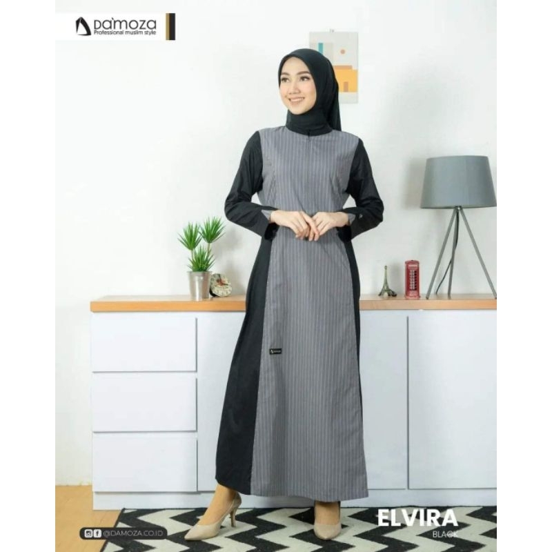 Gamis cantik Elvira Damoza // gamis elegant damoza // gamis hitam mutif // gamis elvira // Damoza te
