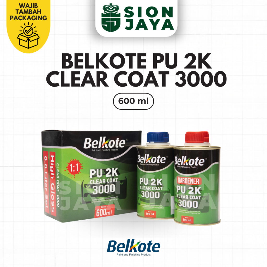 [600 ml] Clear Glossy Kempling/ Pernis Motor / Varnish Mobil / Cat Mobil Belkote PU 2K Clear Coat 30