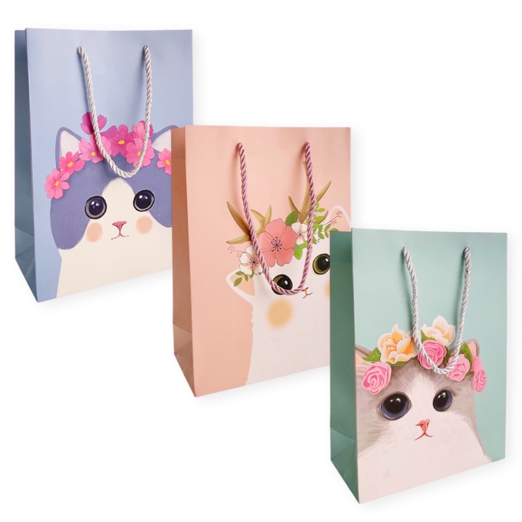 

W! Accessories Kantong Kertas / Paper Bag Kucing Bunga 17x24x8cm 70190700