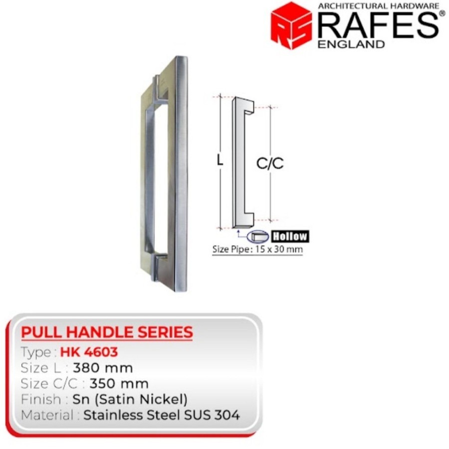 Handle Pintu / Tarikan Pintu Depan 35 cm RAFES ENGLAND SUS 304 HK 4603