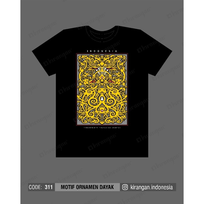Kaos Kirangan Batik Motif Dayak Kalimantan