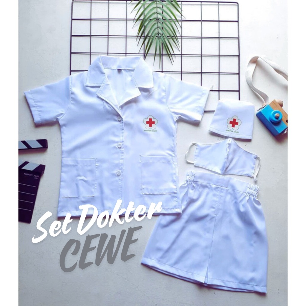 BAJU DOKTER ANAK/KOSTUM DOKTER ANAK 1-6th/BAJU DOKTER KECIL ANAK
