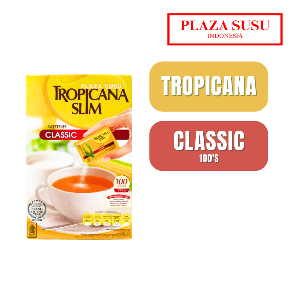 

TROPICANA SLIM SWEETENER CLASSIC 100'S PEMANIS RENDAH KALORI UNTUK BATASI GULA