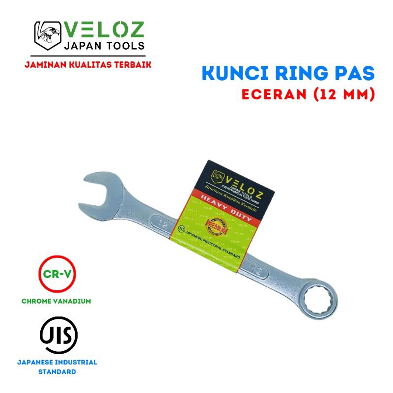 VELOZ KUNCI RING PAS 12MM - KUNCI KOMBINASI RING PAS ECERAN 12MM - KUNCI PAS RING 12MM