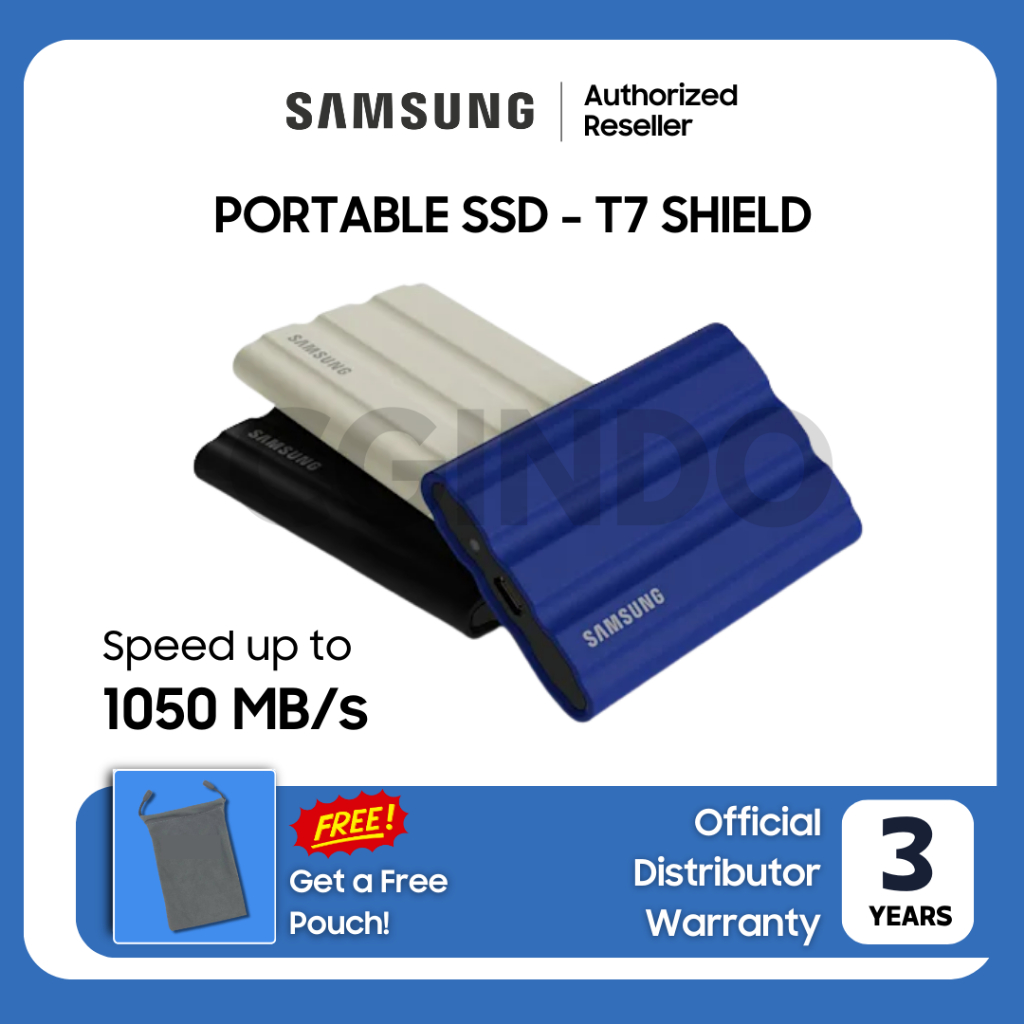 SSD Samsung T7 Shield SSD Portable SSD 2TB SSD External SSD Eksternal SSD WD SSD SANDISK - Garansi 3