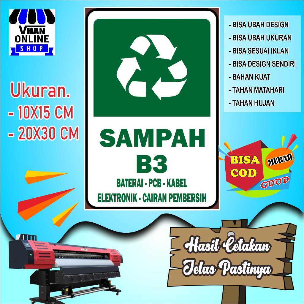 

Cetak Stiker Untuk Tong Sampah Barang Elektronik Hijau