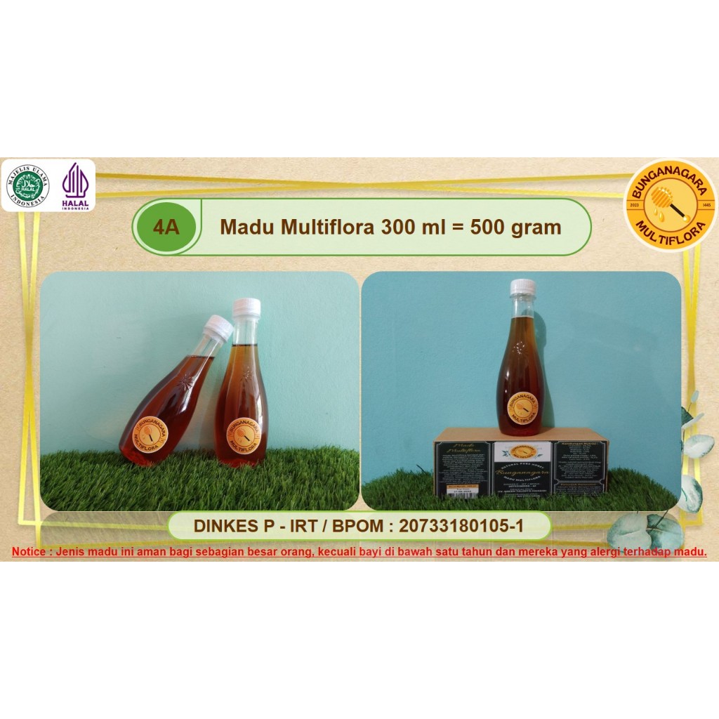 

MADU MULTIFLORA ASLI HUTAN ALAM INDONESIA 0,5 KG | 300 ML 500 GRAM BUNGANAGARA PURE HONEY