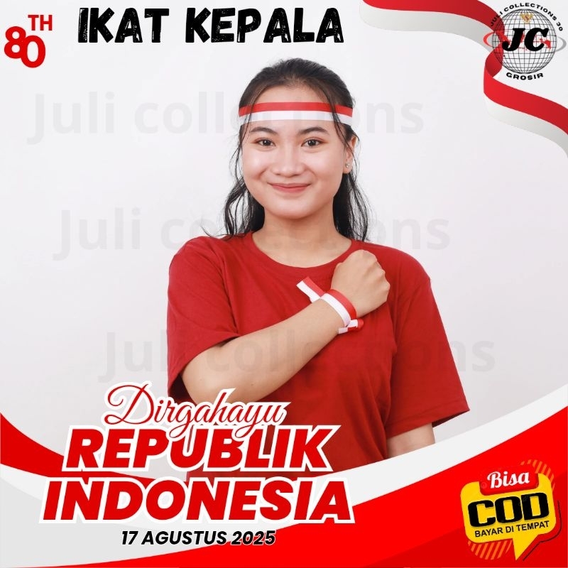 BENDERA IKAT KEPALA MERAH PUTIH, IKAT KEPALA MERAH PUTIH,IKAT KEPALA PITA MERAH PUTIH