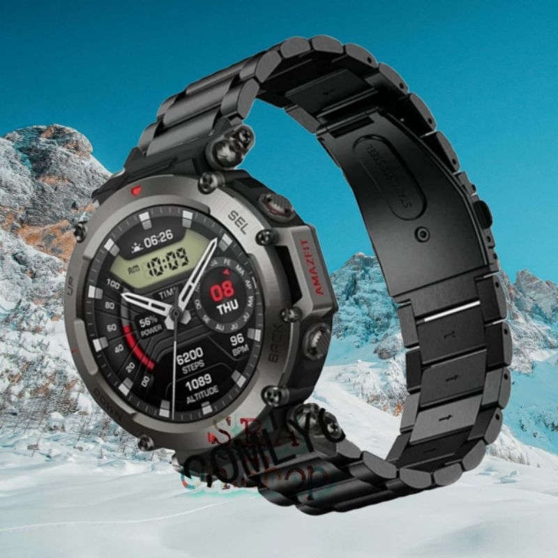 Strap Stainless Steel Watch Band Tali Jam Tangan Rantai Amazfit Trex T Rex 3 Ultra 1 2 Pro Acc Smart