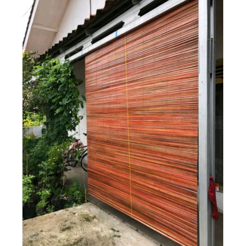 Tirai krey bambu plistur outdoor indoor tabir panas tampias hujan tirai UK 2x2 tirai Gratiss Tali pe