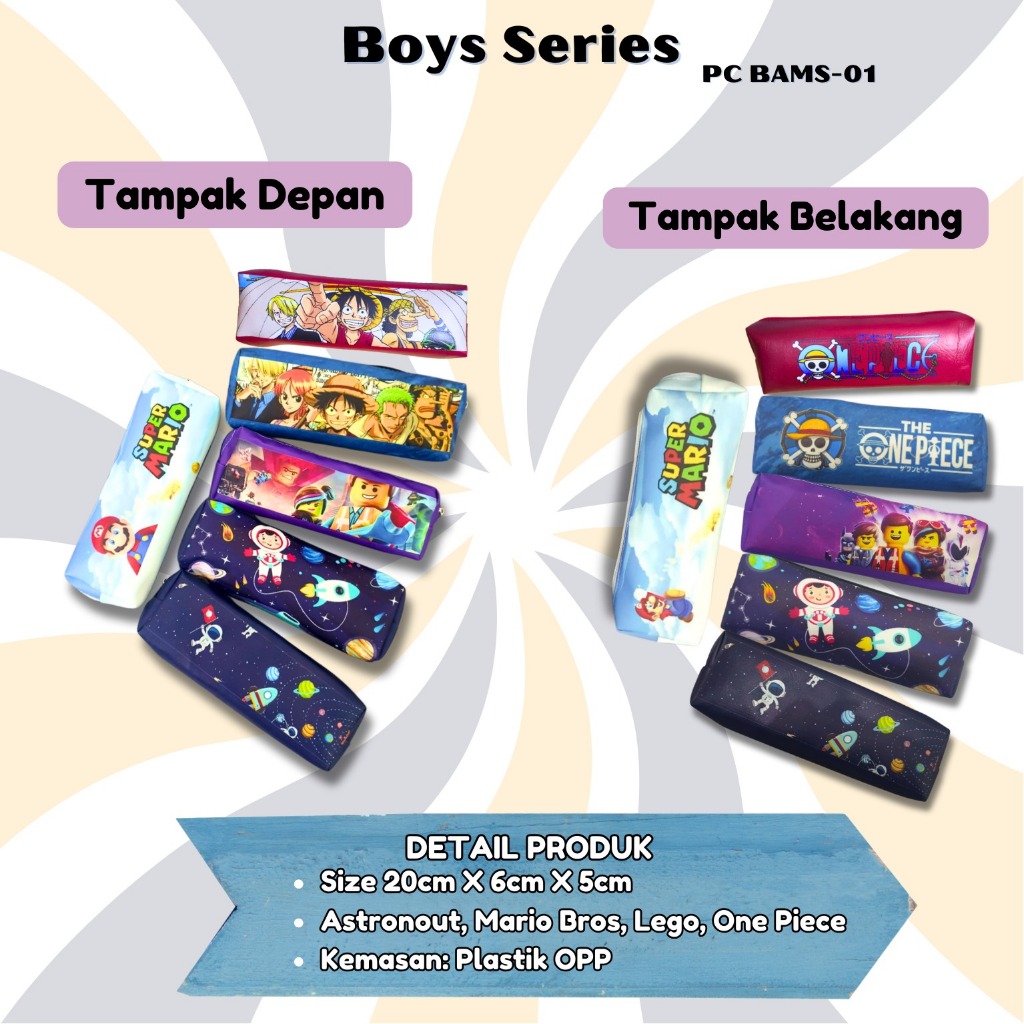 

TCW Tempat pensil tepak boy case Super Hero Series Astronout Mario Bros One Piece