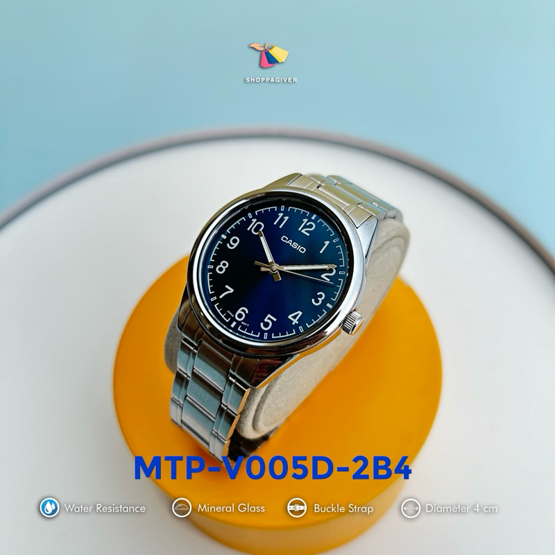 JAM TANGAN PRIA CASIO MTP-V005D-2B4 / MTP-V005D-2B4UDF ANALOG ORIGINAL