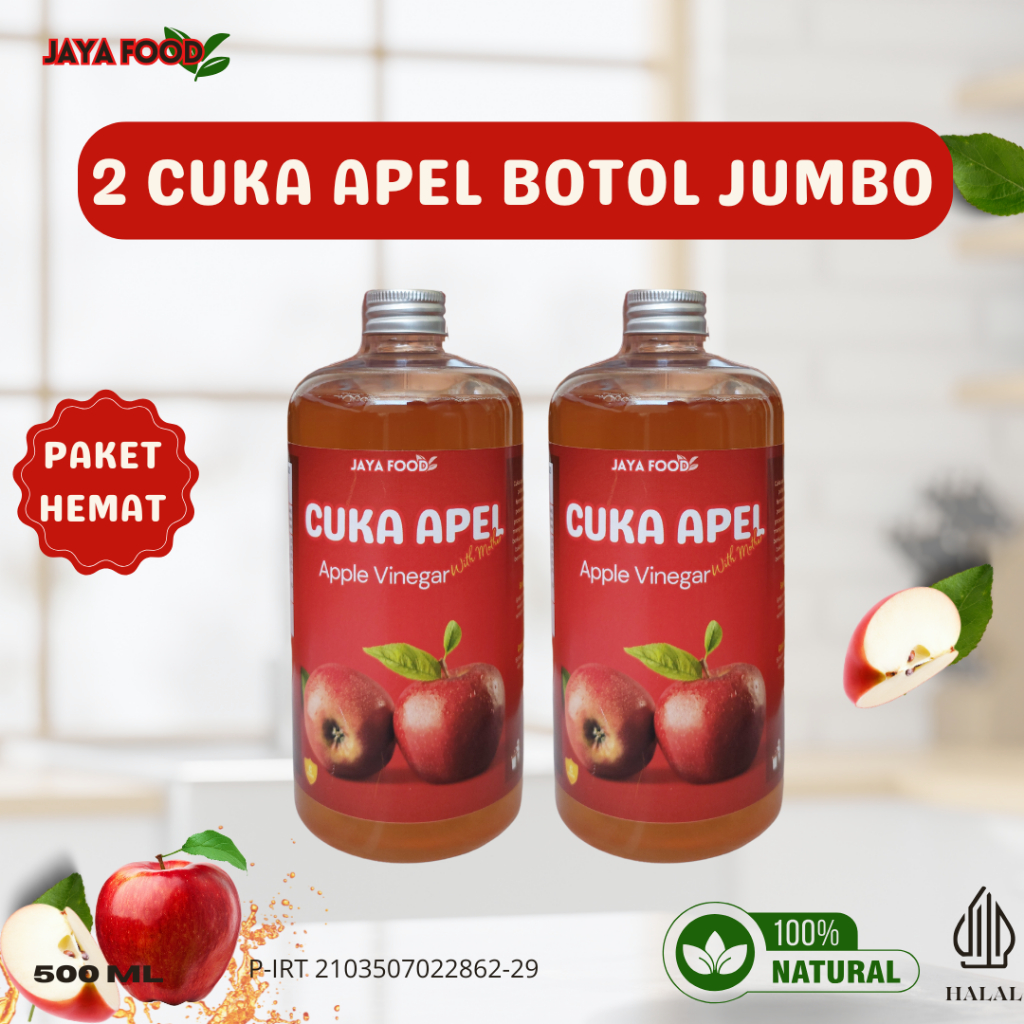 

Cuka Apel Original 100% Murni Jumbo 1000 ml Dengan Inang Cuka