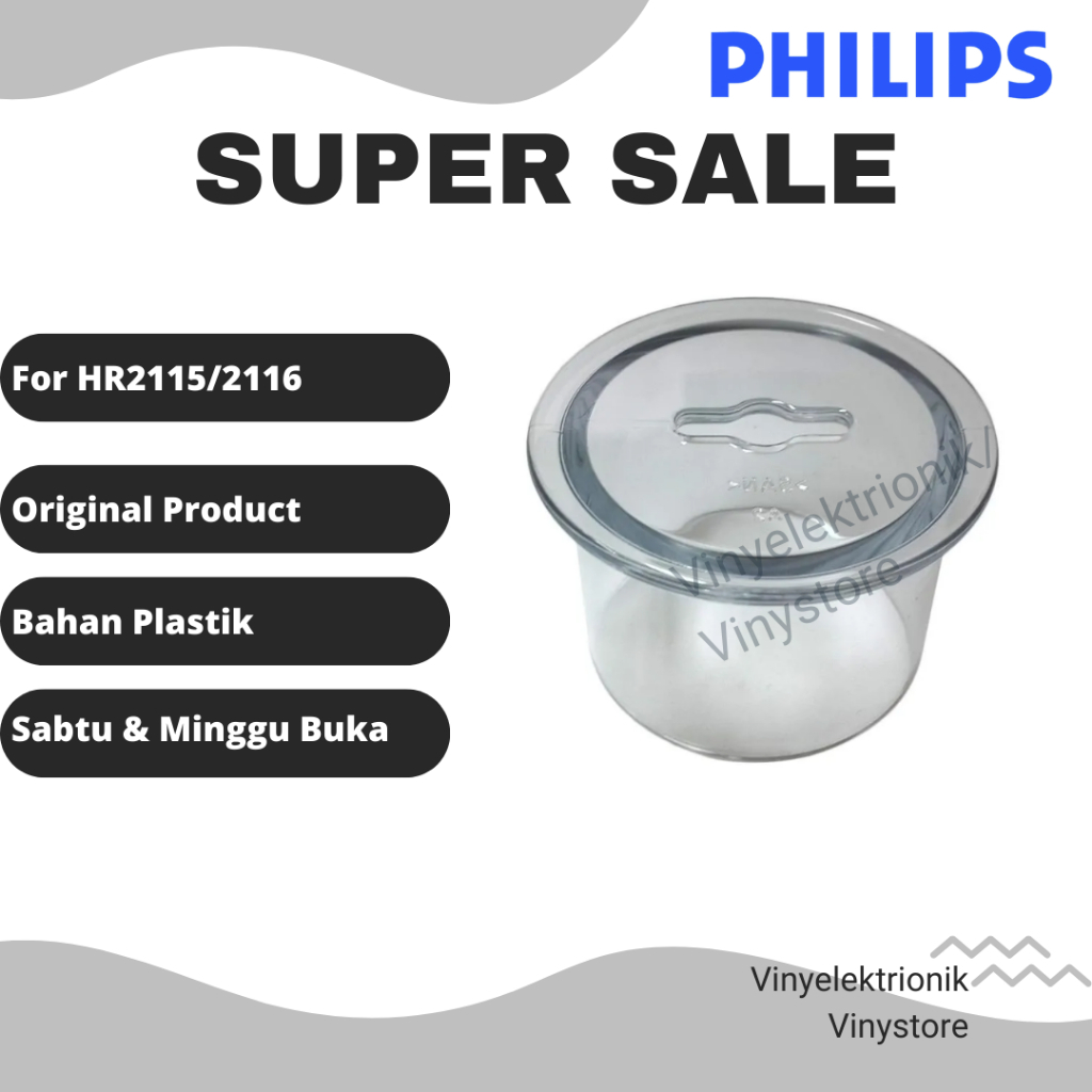 Philips Tutup Blender Ori Mika Kecil HR2115 / HR2116 / HR-2115 / HR-2116 Original 100%