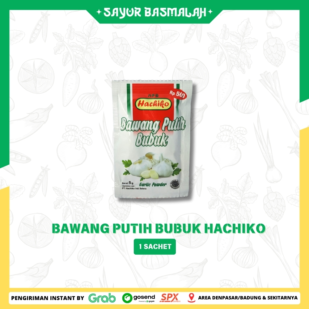 

Bawang Putih Bubuk Hachiko 1 Sachet - Sayur Basmalah