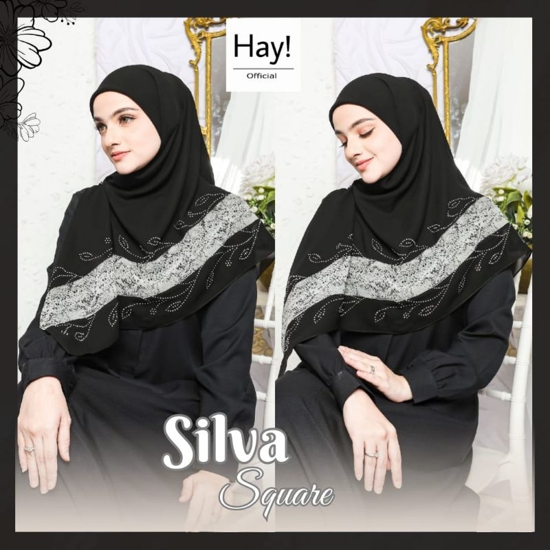 Pashmina hijab SILVA Square (segi 4) sifon arab mix sifon motif by Hay COD