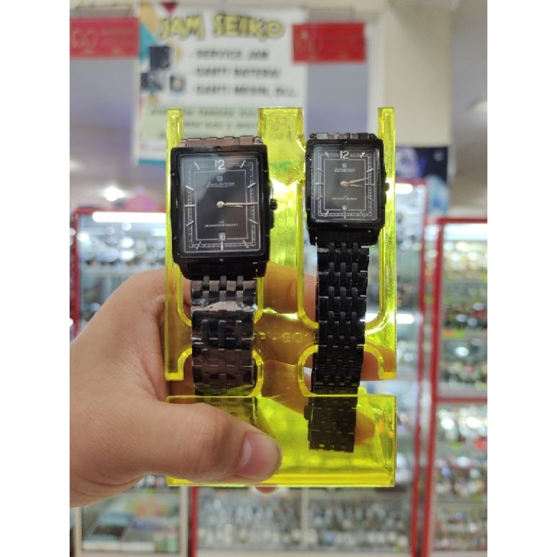 Jam Tangan Sepasang Pria Dan Wanita Benderson Original Full Hitam Rantai Kotak Tahan Air 3 Atm Part 