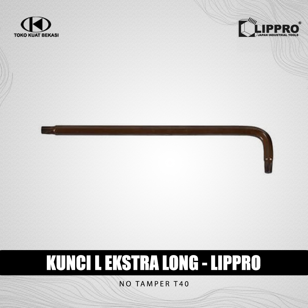 LIPPRO Star Key Extra Long No Tamper T40 Kunci L Bintang Ekstra Panjang T40
