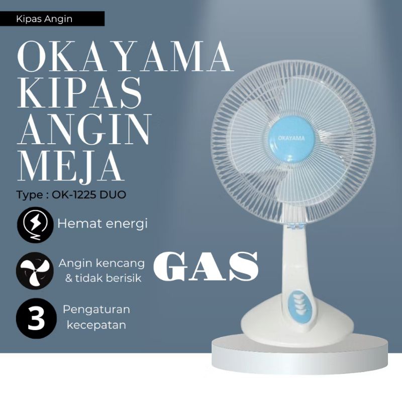 Kipas angin duduk meja Okayama 12"/desk fan Okayama OK-1225