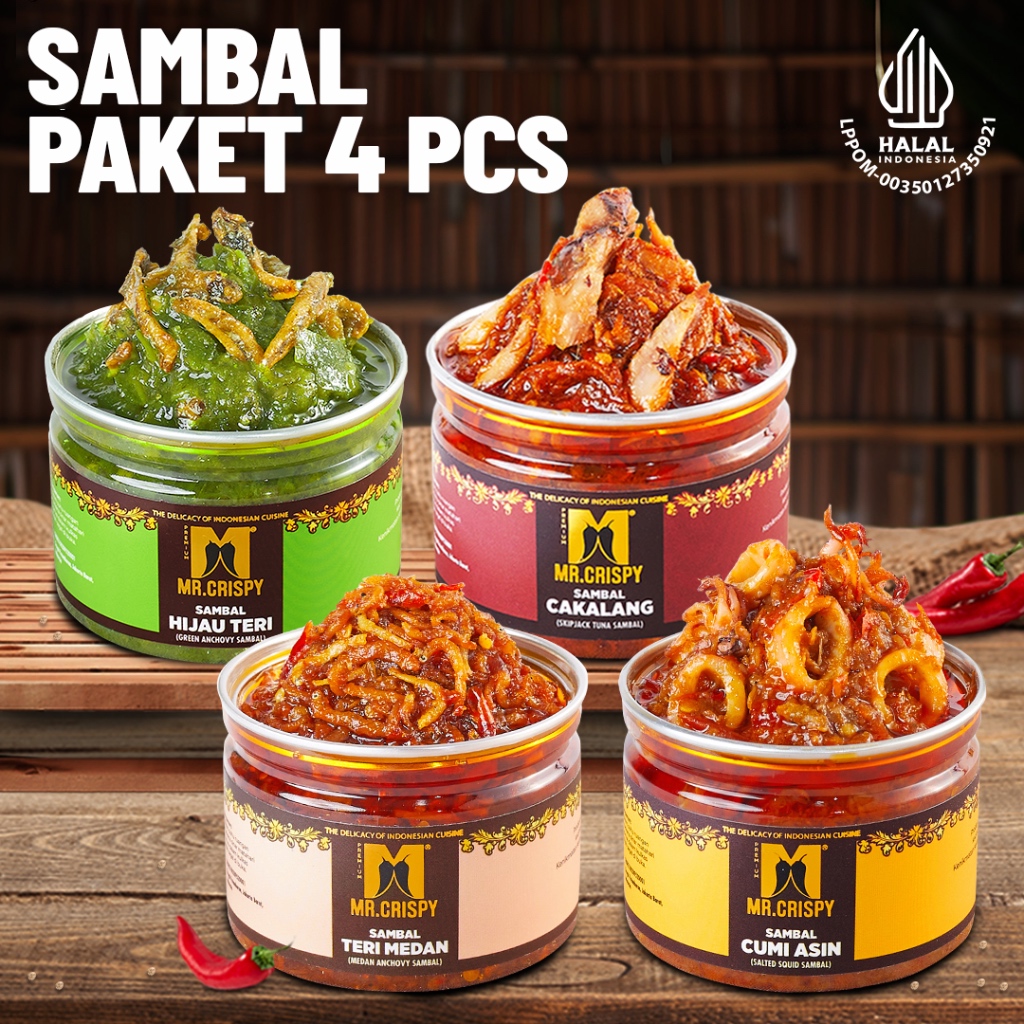 

PROMO PAKET SAMBAL 4PCS HEMAT MR CRISPY