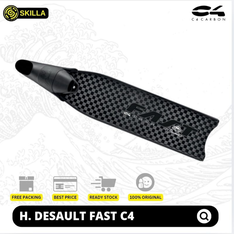 H. Dessault Fast by C4 Carbon Long Fins Freediving Spearfishing