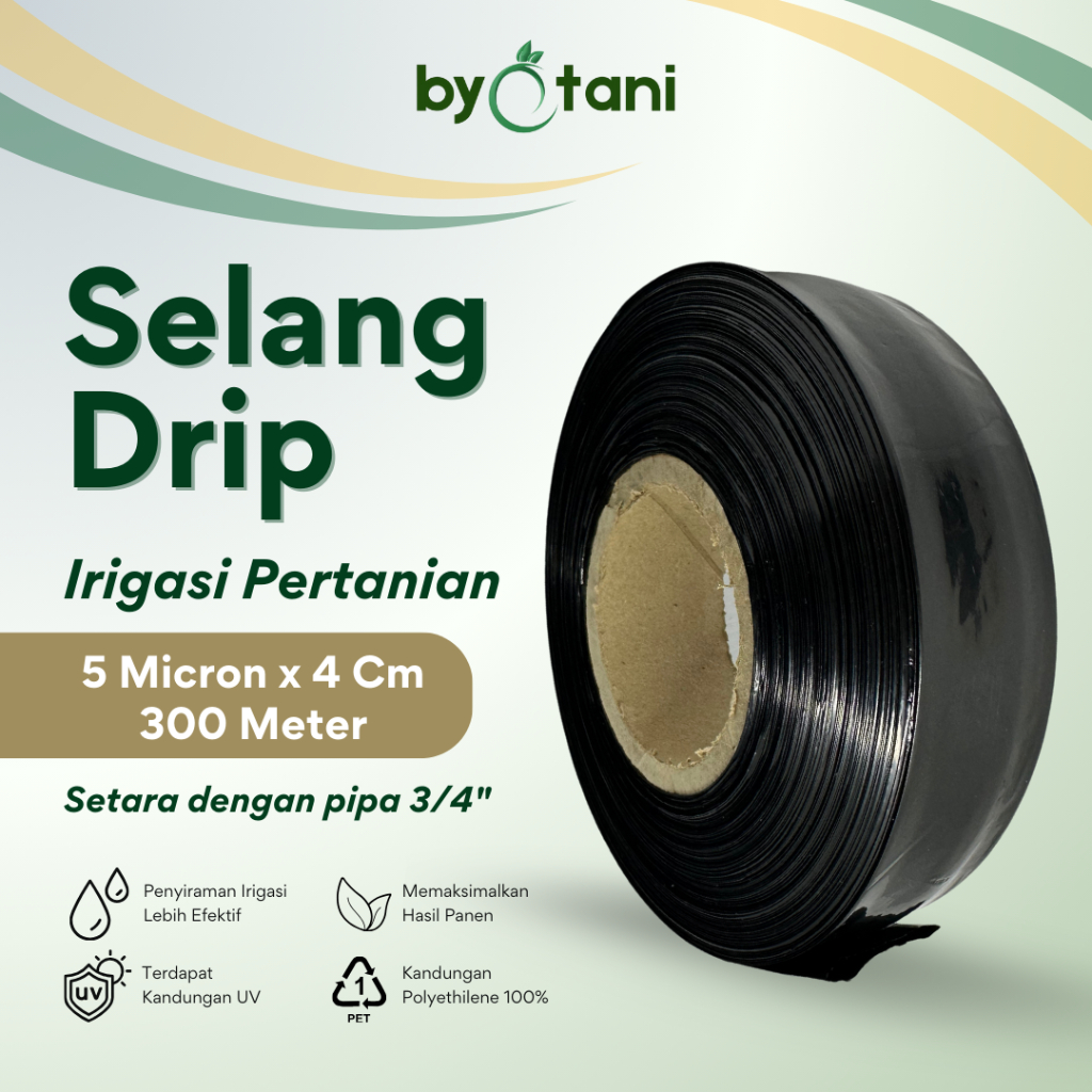 Selang Drip 5 mikron 4 cm 300 meter - Pipa 3/4 inch