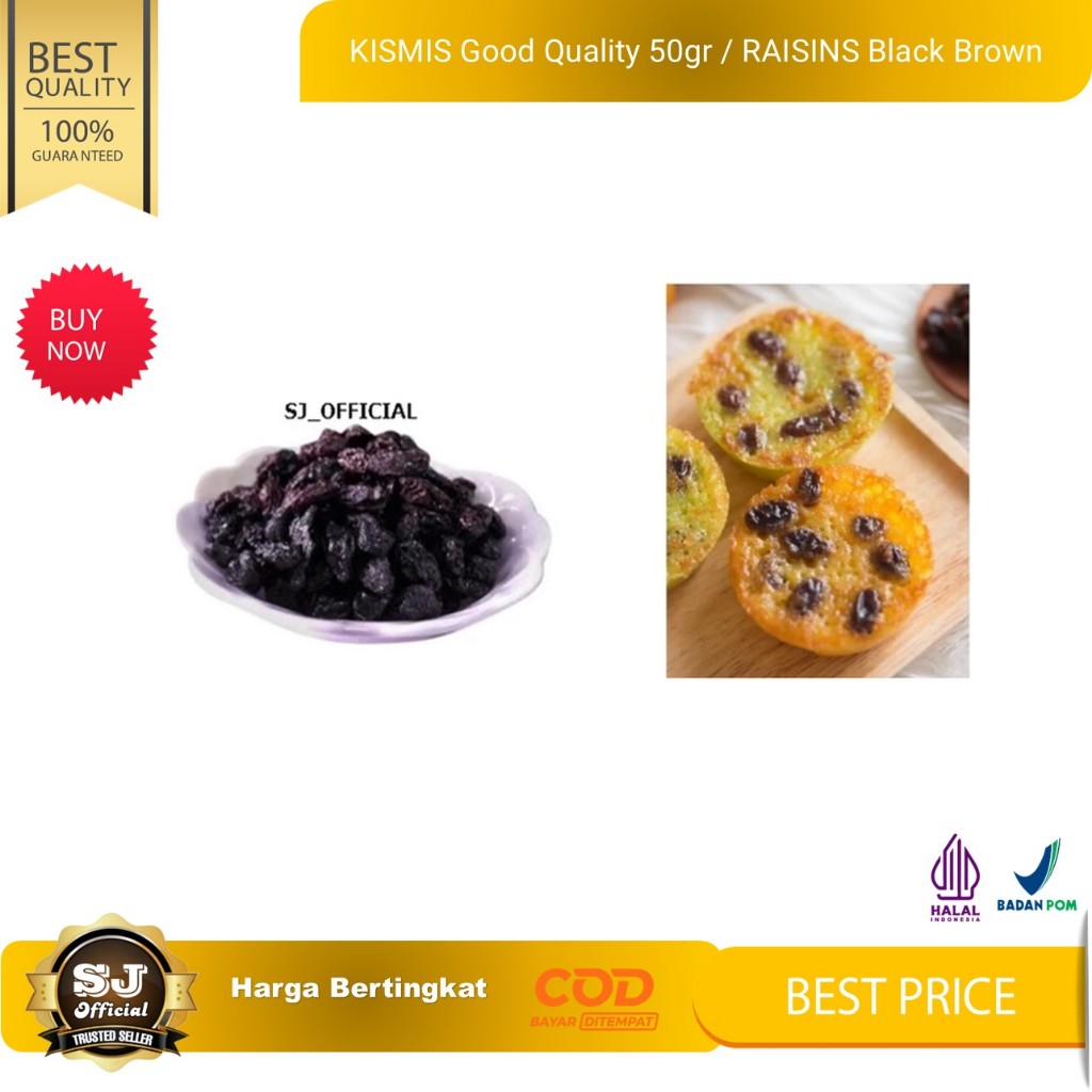 

KISMIS Good Quality 50gr / RAISINS Black Brown (Harga Bertingkat)