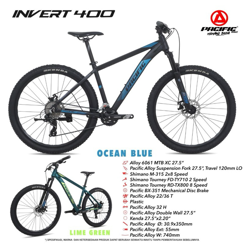 Sepeda Gunung MTB 27.5” Pacific Invert 400 Terbaru Murah Promo bisa paylatter sepeda Gunung Pacific
