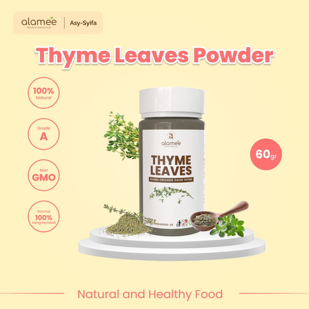 

ALAMEE Thyme Kering Daun Timi Bumbu Dapur Organik Garnish Dried Leaves Murni Tanpa Campuran 50g