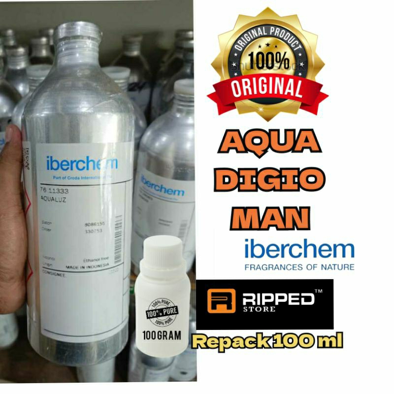 100ML Aqualuz Bibit Parfum Murni Aqua Digio For Man Original Iberchem