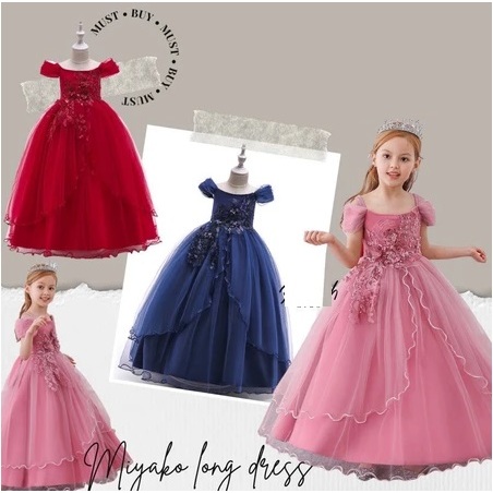 LP 213 Miyako dress pesta sabrina anak impor Dress natal premium