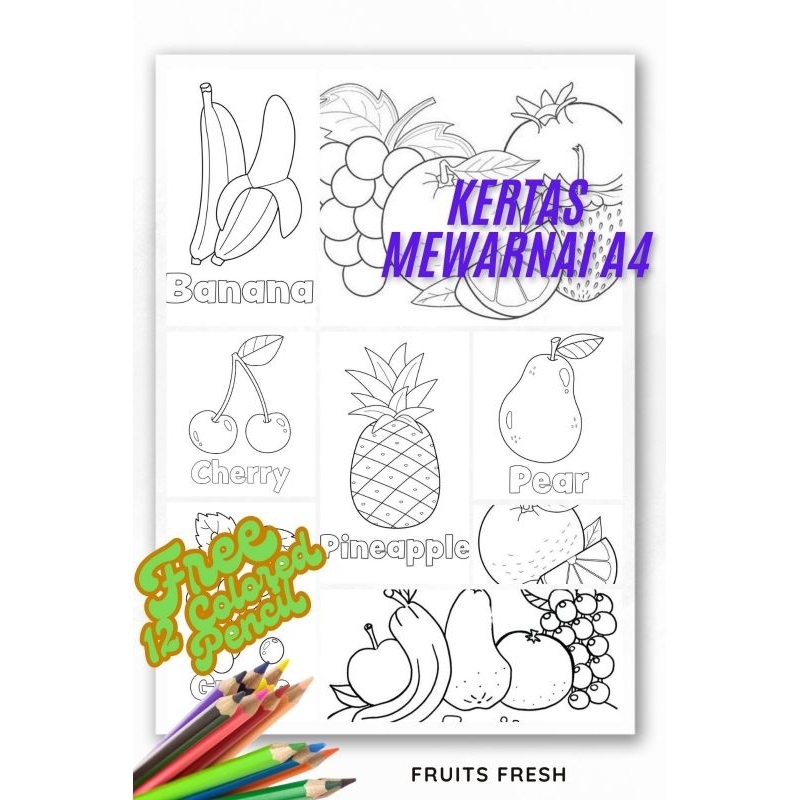 

50 lembar Kertas Mewarnai Anak