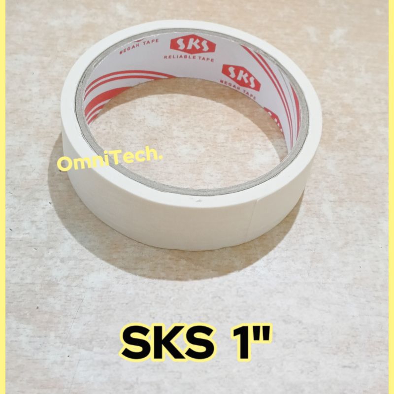 

Lakban Kertas Masking Tape SKS 1" Inch Inci 24mm 2,4cm Kecil 24 mm 2,4 cm