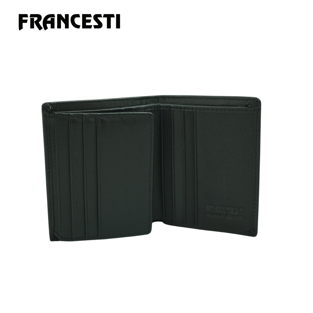 Francesti Dompet Pria/Wanita genuine leather 3 Fold Premium Men Wallet RFID Protection Genuine Leath