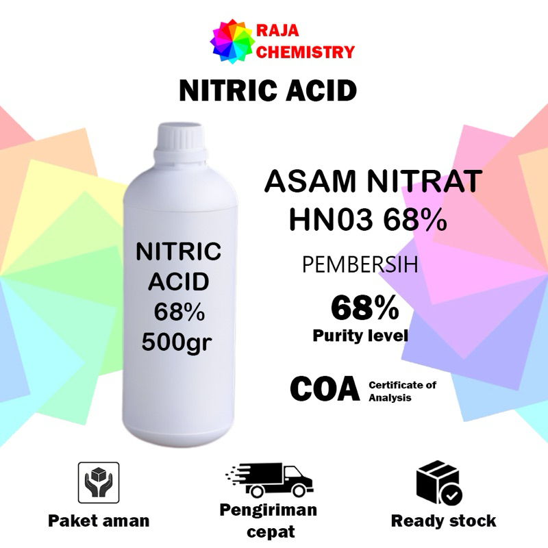 Nitric Acid 500gram / Asam Nitrat / Belgia 68% / HNO3 / Nitric Murah