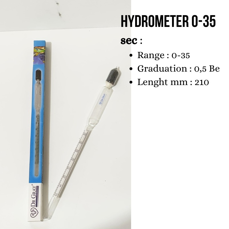 Hydrometer Alat Ukur Kadar Garam Baume Salino Meter / Salinometer 0-35