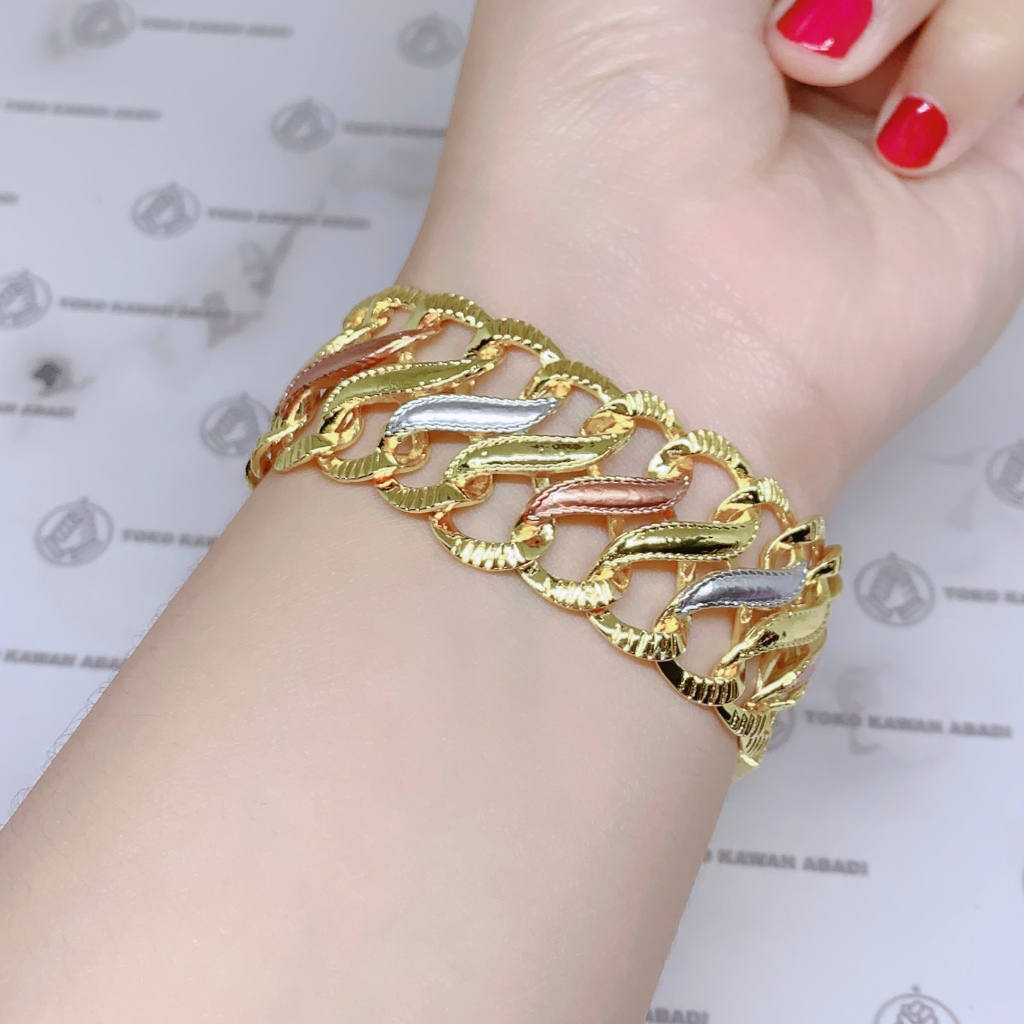 Gelang Tangan Rantai Wanita Gelang Lipan Kombinasi Xuping Anti Karat 135