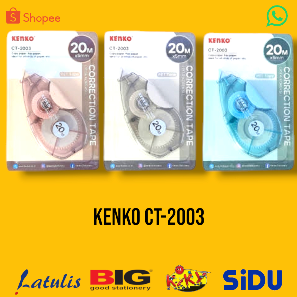 

Correction Tape Pita Koreksi KENKO CT-2003 20 M x 5 mm (3pcs)