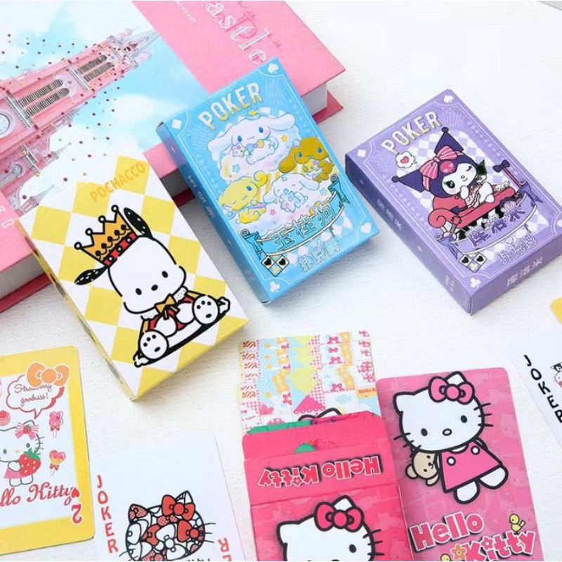 SAKHA- KARTU GAMES REMI POKER SANRIO MINI SIZE | MAINAN GAMES ANAK ANAK KARTU REMI POKER
