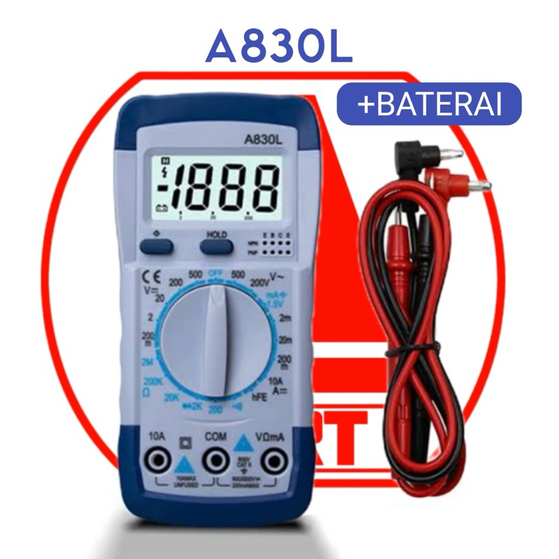 AVO METER MULTITESTER MULTI METER DIGITAL A830L PUTIH MERK ANENG ORIGINAL