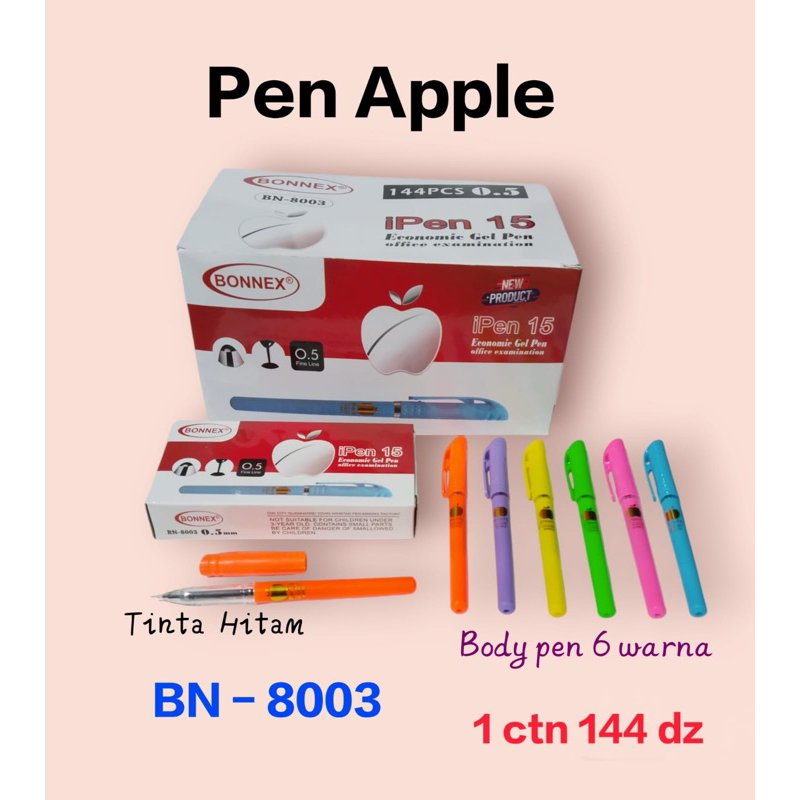 

12pcs PEN GEL APEL / PEN IPEN / PEN MURAH / PEN GEL MURAH / GEL PEN /BOLPEN