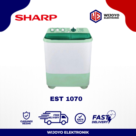 MESIN CUCI SHARP EST 1070 SJ 10 KG 2 TABUNG EST1070 10KG AQUAMAGIC