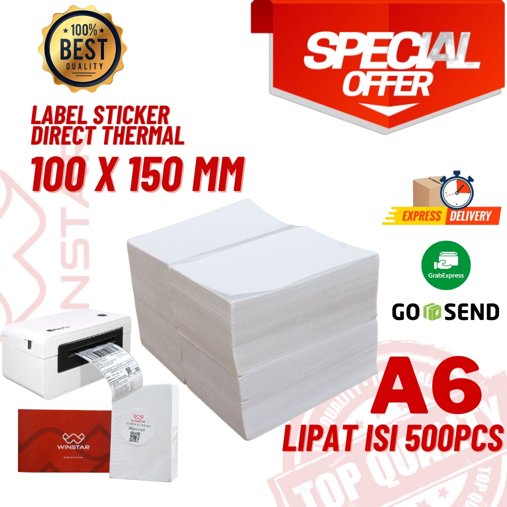 

ART H5Y2 Kertas sticker label thermal 1x15 MM isi 5 pcs Lipat ukuran A6