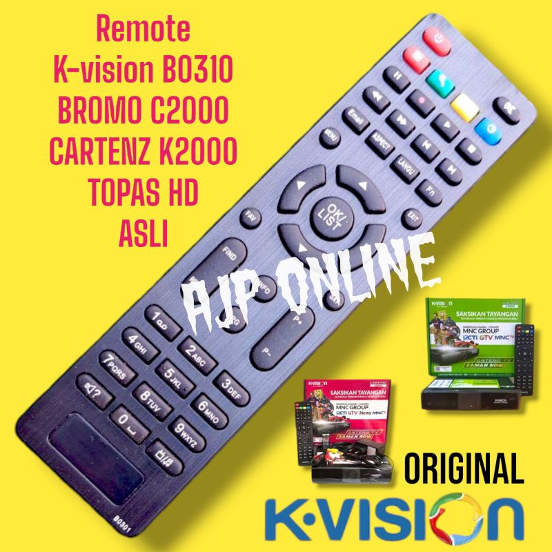 Remote Parabola Kvision Bromo C2000 Original Topas HD Remote K-vision Asli
