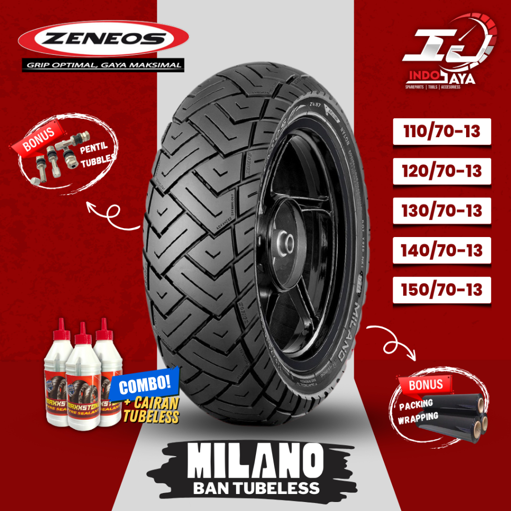 [READY] BAN LUAR TUBELESS ZENEOS MILANO (110/70-13 - 120/70-13 - 130/70-13 - 140/70-13) BAN NMAX / B