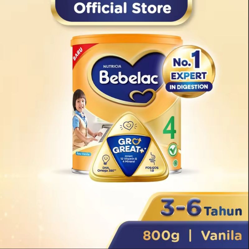 

BEBELAC 4 VANILA/MADU GROGREAT+ 800g SUSU PERTUMBUHAN ANAK USIA 3-6 TAHUN